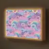 Regenbogen - Bloemen - Kleurrijk - Wolken Light Box met batterij (Wandlamp kind) middel -z3d_website