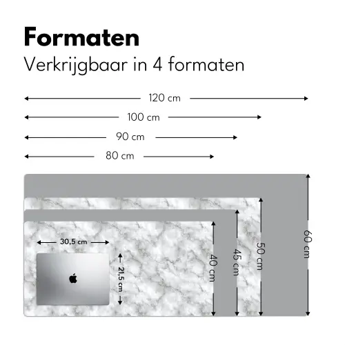 Grijs - Marmer - Klassiek - Aders Muismat XXL klein 681 -sfeer5