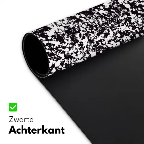 Spat - Stippen - Zwart - Wit Muismat XXL klein 681 -sfeer2