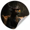 Hert - Zonnebril - Zwart - Pak Wandcirkel behangsticker klein -3d