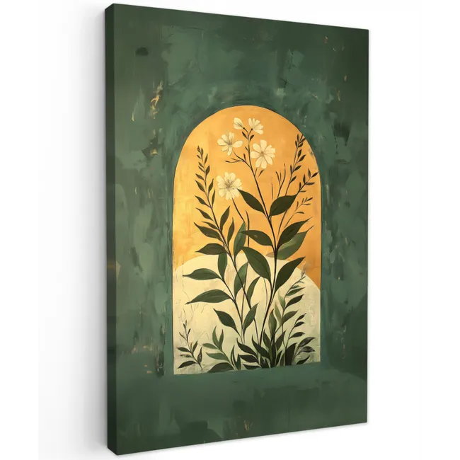 Plant - Bloemen - Wit Tuinposter op houten frame 2 cm dik klein -3d