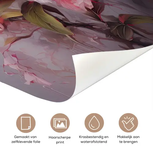 Rozen - Bloemen - Roze - Kunst - Watercolor deurposter klein -closeup_NL