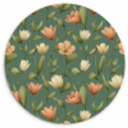 Tulpen - Botanisch - Groen Wandcirkel kunststof plaat 5mm dik klein 188 -3d