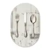 Zilver - Bestek - Hout Wandcirkel Ovaal Glas middel -3d