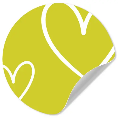 Groen - Hartjes - Wit Wandcirkel behangsticker klein -3d