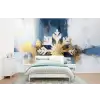 Abstract - Winter - Sneeuwvlok - Sneeuw - Goud fotobehang vinyl groot -bed