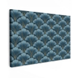 Patroon - Ginkgoblad - Blauw Tuinposter op houten frame 2 cm dik klein 845 -3d