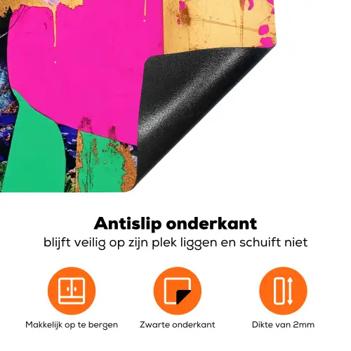 Bloemenkroon - Goud - Vrouw - Portret Inductie beschermer vinyl 3mm klein -zzzzzzz-td-onderkant