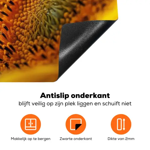 Zonnebloem - Dauwdruppels - Geel - Zonlicht Inductie beschermer vinyl 3mm klein -zzzzzzz-td-onderkant