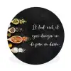 Ik gooi dingen in de pan en duim - Keuken - Quotes - Spreuken - Humor Wandcirkel kunststof plaat 5mm dik klein -3d