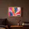 Vormen - Golvend - Abstract - Felroze Light Box met batterij (Wandlamp) middel -sfeer4