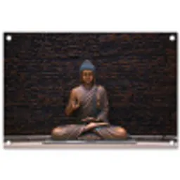 Rustgevende Boeddha in meditatie tuinposter los doek klein -3d