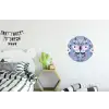 Vlinder - Vleugels - Stippen - Bloemen Wandcirkel aluminium klein -kinderkamer