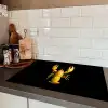 Kreeft - Geel - Stippen - Effen Inductie beschermer vinyl 3mm klein -sfeer3