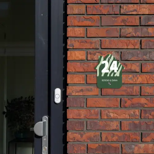 Groen zebra - Klassiek Naambord Huisje klein -sfeer2