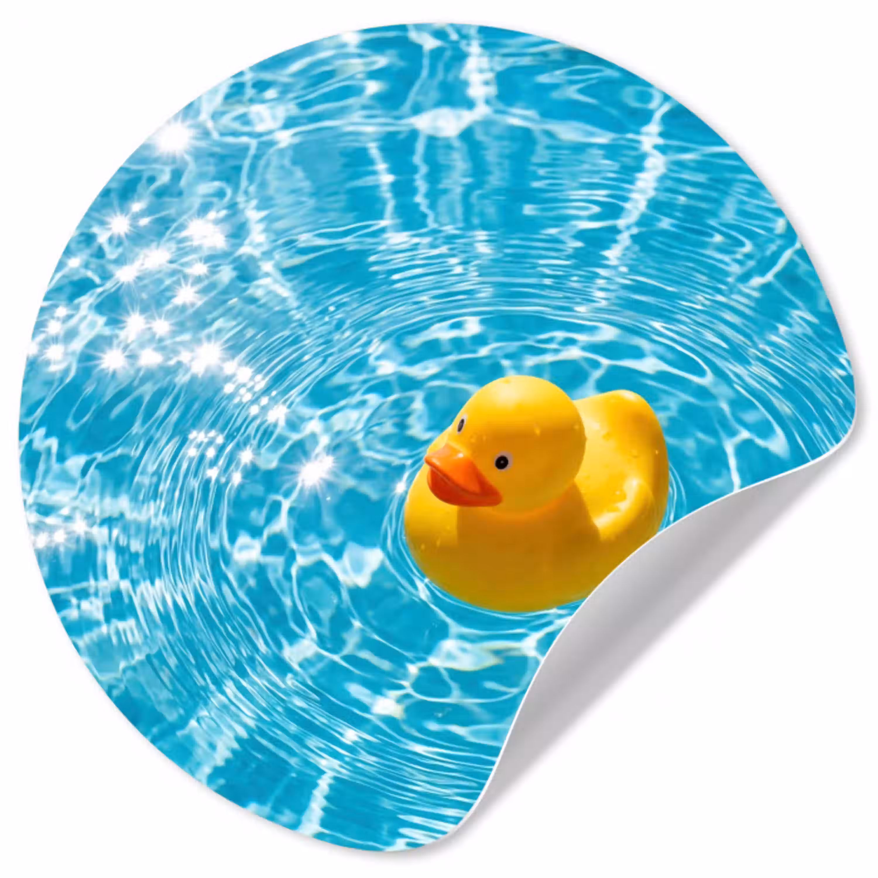 Badeend - Dobberen - Blauw Wandcirkel behangsticker klein -3d
