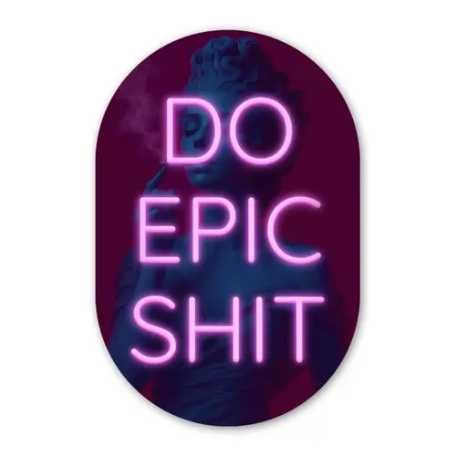 Buste - Neon - LED - Letters Wandcirkel Ovaal Glas middel -3d