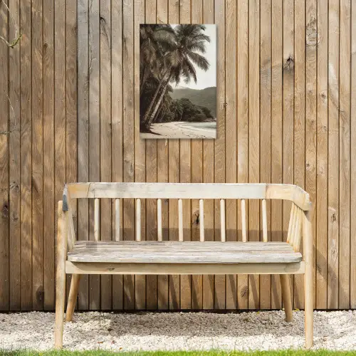 Eiland - Palmboom - Zee Tuinposter op houten frame 2 cm dik klein -sfeer4