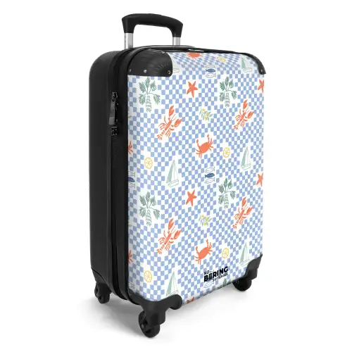 Zomer strand print blauw NBS - Handbagage koffer - Kinderen Unisex middel -productfoto_3d