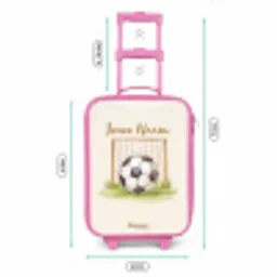 Voetbal in een goal Kinderkoffer - Roze klein -productfoto_formaten