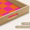 Schaakbord print - Oranje - Roze - Blokjes Dienblad Rechthoek middel -USP_HandgreepFR