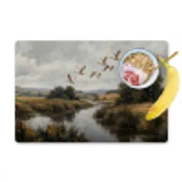 Eenden - Rivier - Landschap - Vlucht - Nostalgisch Placemat vinyl groot -zzzproduct_Kitchenyeah-website