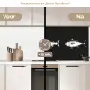 Vissen - Zwart - Wit keuken achterwand 2 middel -voor-na2_NL