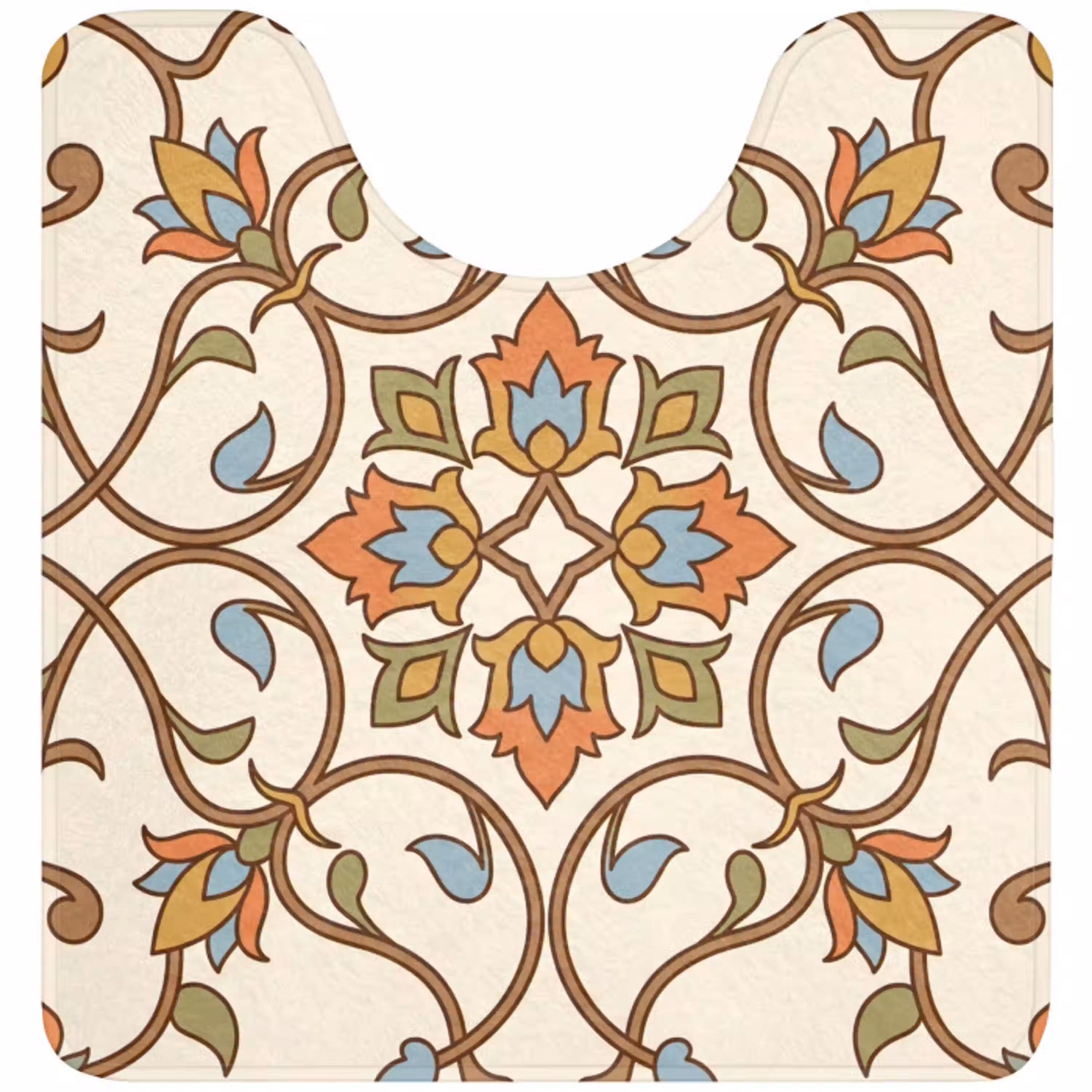 Patroon - Bloemen - Ornament - Kleurrijk WCmat U-uitsnede middel -3d