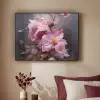 Bloemen - Roze - Stilleven - Kunst Textielframe zwart klein -sfeer1