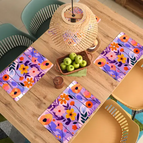 Bloemen - Kleurrijk - Bladeren Placemat vinyl groot -zzsfeer5_Kitchenyeah-website