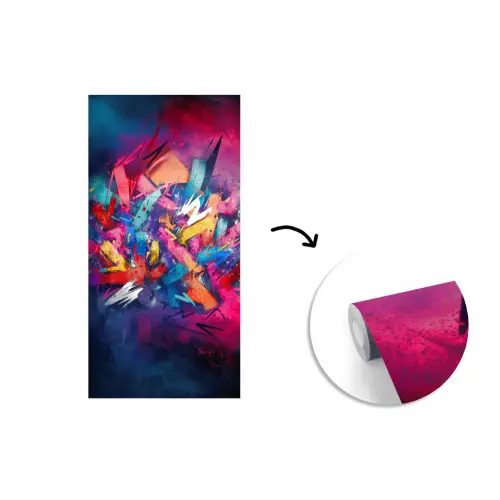 Abstract - Explosie - Neonkleuren fotobehang vinyl groot -3d