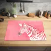 Zebra - Pink - Verf Inductie beschermer vinyl 3mm klein -sfeer5