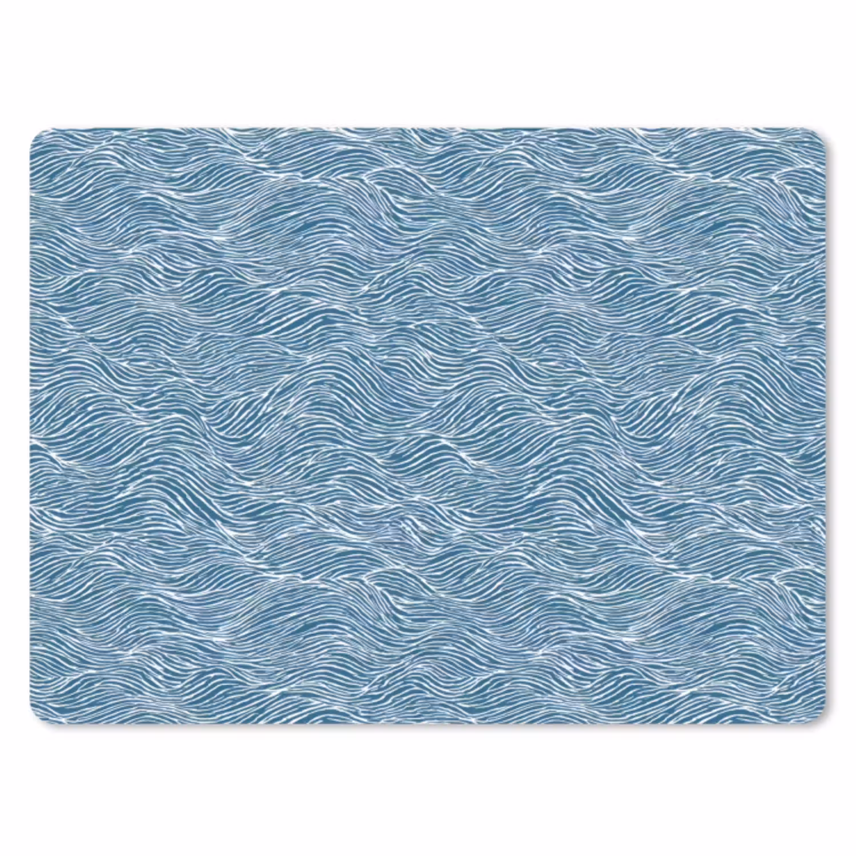 Blauw - Wit - Golven - Getekend - Textuur muismat rubber klein 262 -3d