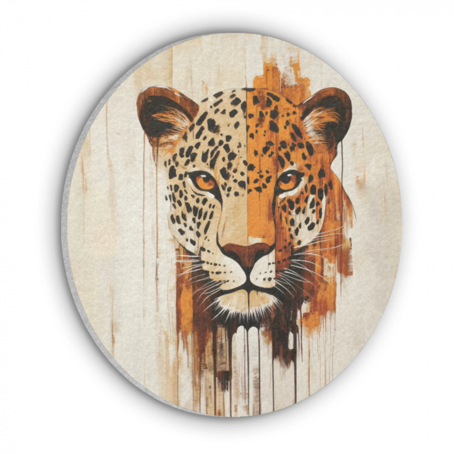 Luipaard - Symmetrisch - Strepen Akoestische PET Vilt - Rond klein -3d