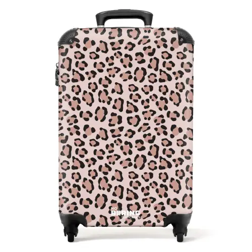 Dierlijke vlekken op lichtroze NBS - Handbagage koffer - Kinderen Unisex middel -productfoto_recht
