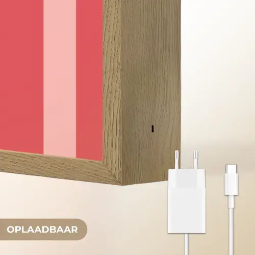 Strepen - Rood - Try again Light Box met batterij (Wandlamp) middel -USP_websiteoplaadbaarNL