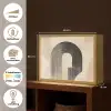 Boog -  Strepen - Minimalistisch - Zwart Light Box met batterij (Wandlamp) middel -USP_websiteoverzichtNL