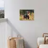 Beer - Bloemenveld - Gras tuinposter los doek klein -sfeer8