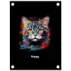 Kat met kleurrijke penseelstreken tuinposter los doek klein -3d