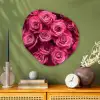 Rozen - Pink - Bloem Wandcirkel Organisch Aluminium middel -sfeer2