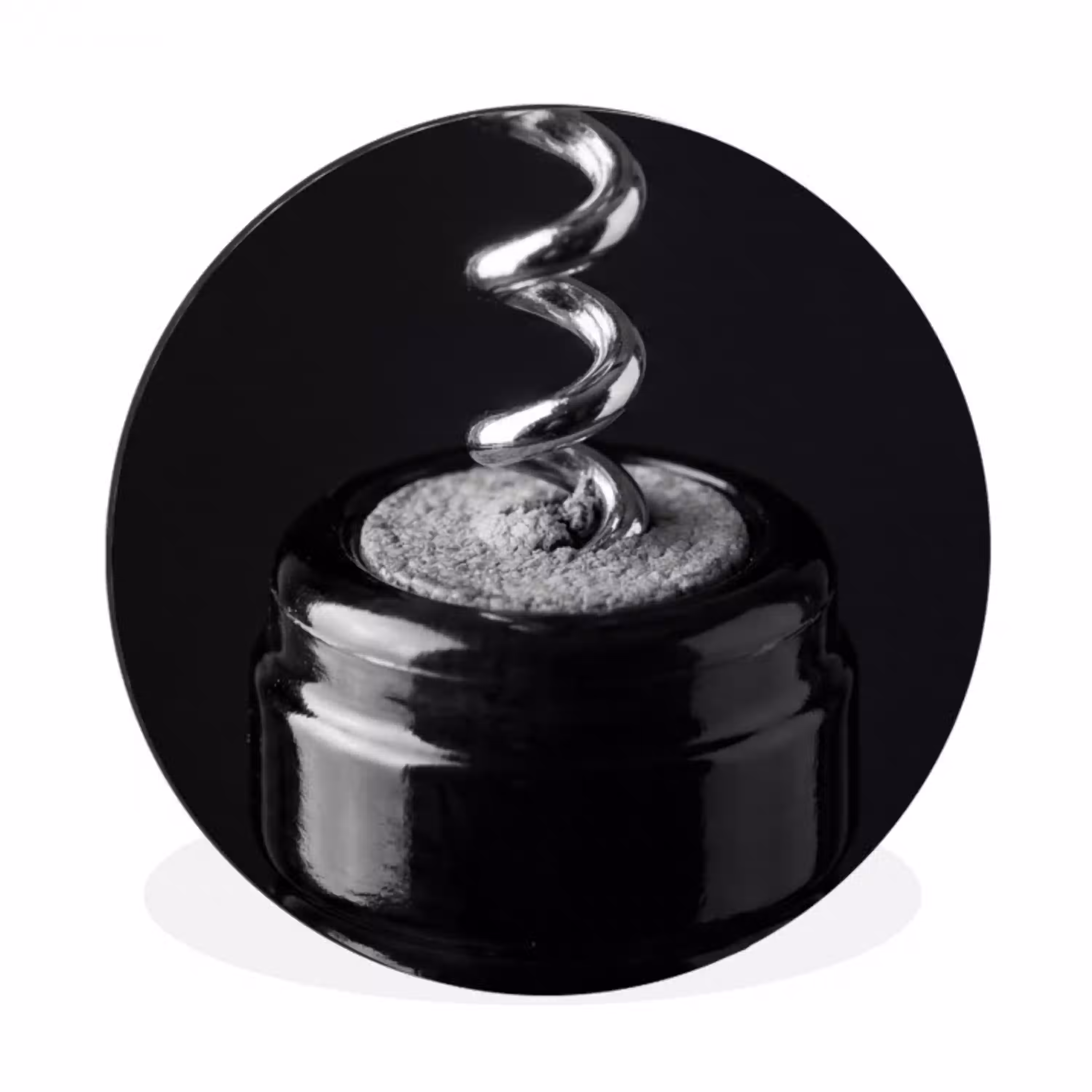 Kurkentrekker - Wijn - Zwart - Wit Wandcirkel aluminium klein -3d