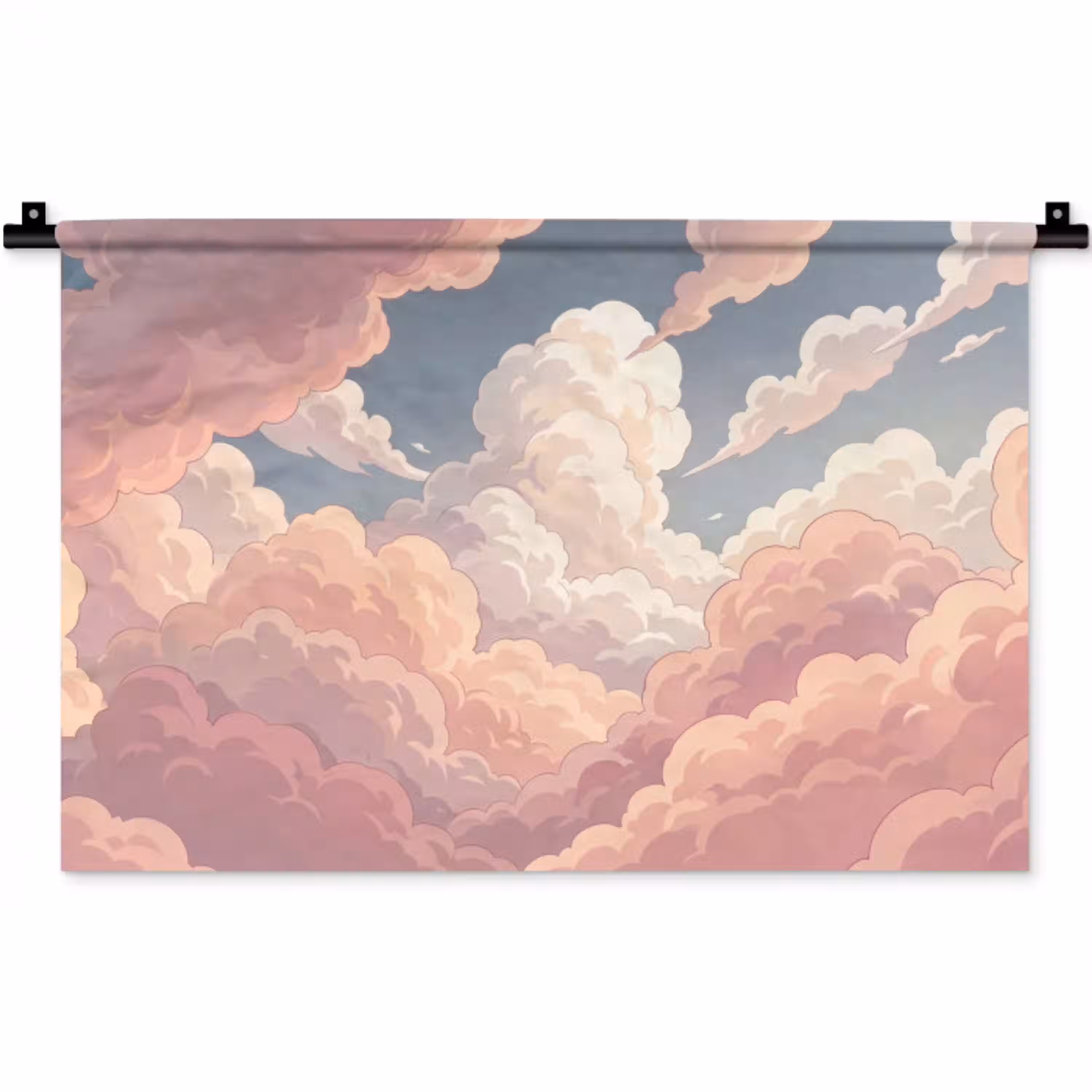 Wolken - Lucht - Natuur - Pastel - Roze Wandkleed katoen klein -zz3d