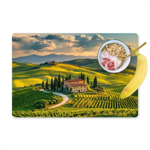 Toscane - Landschap - Wijngaarden Placemat vinyl groot -zzzproduct_Kitchenyeah-website