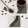 Japandi - Groen - Abstract - Modern onderzetter kurk middel -sfeer2
