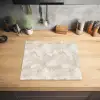 Lichtbeige - Goudbruine Nerven - Marmer Inductie beschermer vinyl 3mm middel 274 -sfeer5