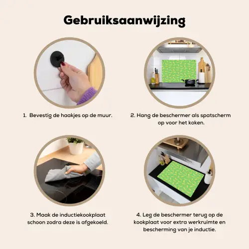 Groen - Geel - Bananen Inductie beschemer met haakjes klein 777 -ky-gebruik-nl