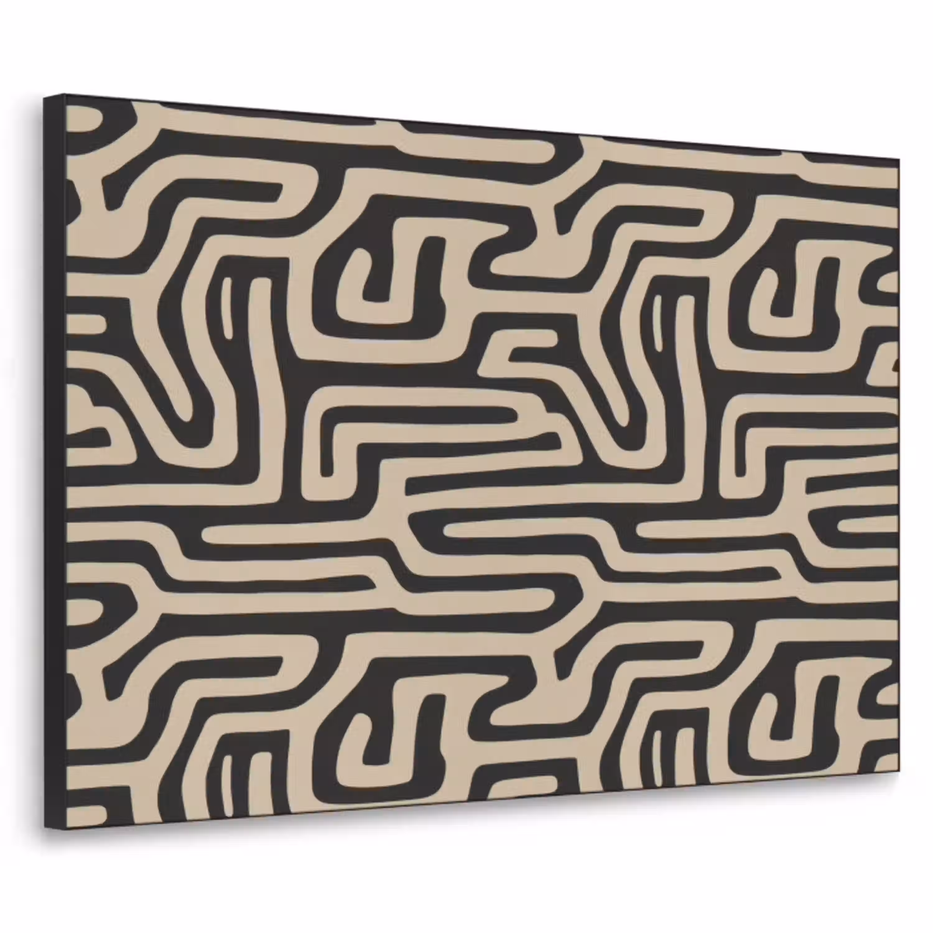 Grafisch - Lijnen - Zwart Textielframe zwart klein 947 -3d