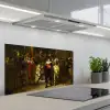 De Nachtwacht - Rembrandt van Rijn keuken achterwand spatscherm middel -3d_schuin