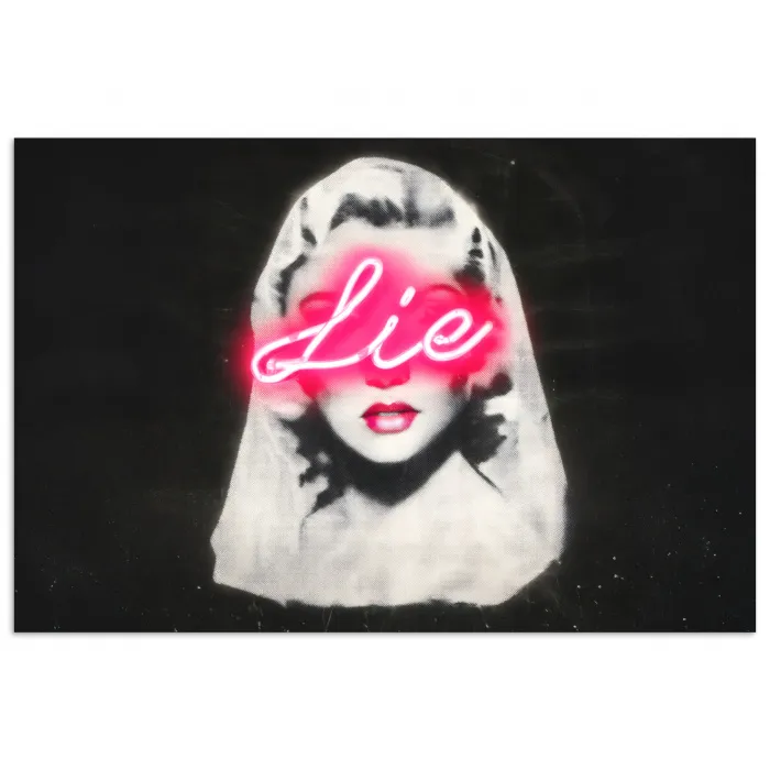 Neon - Letters - Vintage - Vrouw poster papier klein -3d