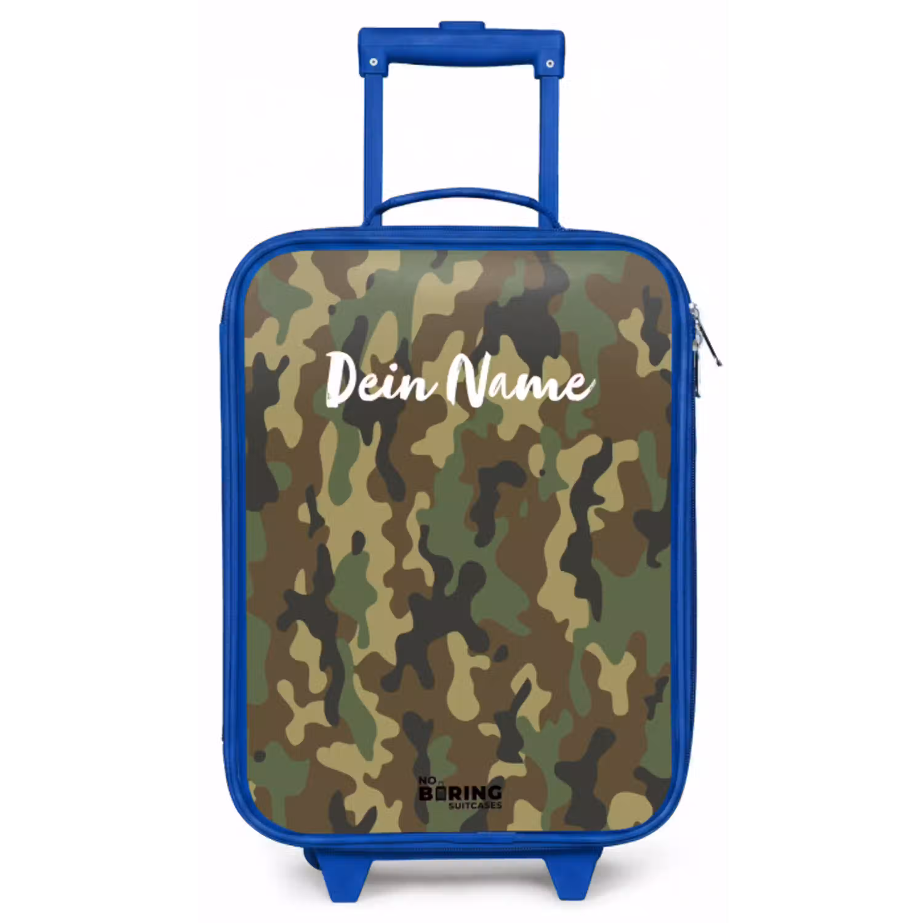Groene camouflage met zandkleur Kinderkoffer - Blauw klein -zz3dotto